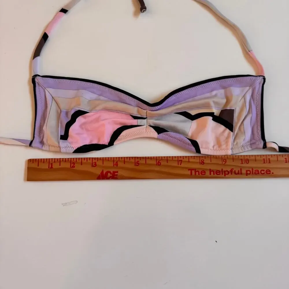 Emilio Pucci Y2K Print Luxury Halter Bikini Swim Bathing Suit Classic Print XS